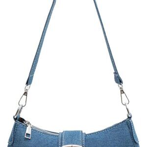 Women Denim Mini Bucket Bag Crossbody Purse Shoulder Handbag Drawstring Quilted